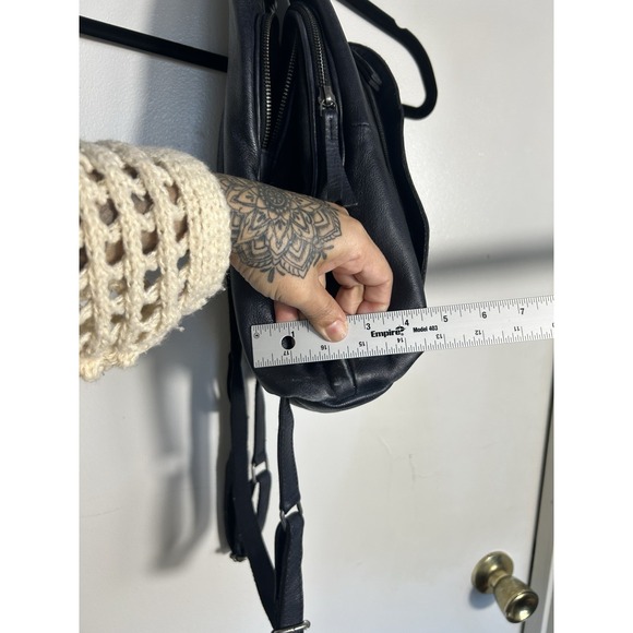 Free People We The Free Navy Blue Leather Camden Sling Backpack Handbag Bag - Picture 12 of 16